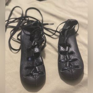 Black Leather Irish Dance Soft Shoes size 3